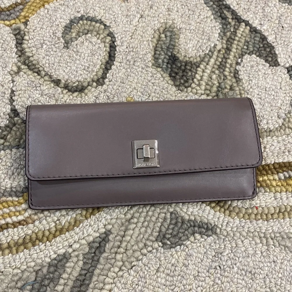 💕 Michael Kors dark gray leather satchel with matching wallet set gorgeous 💕